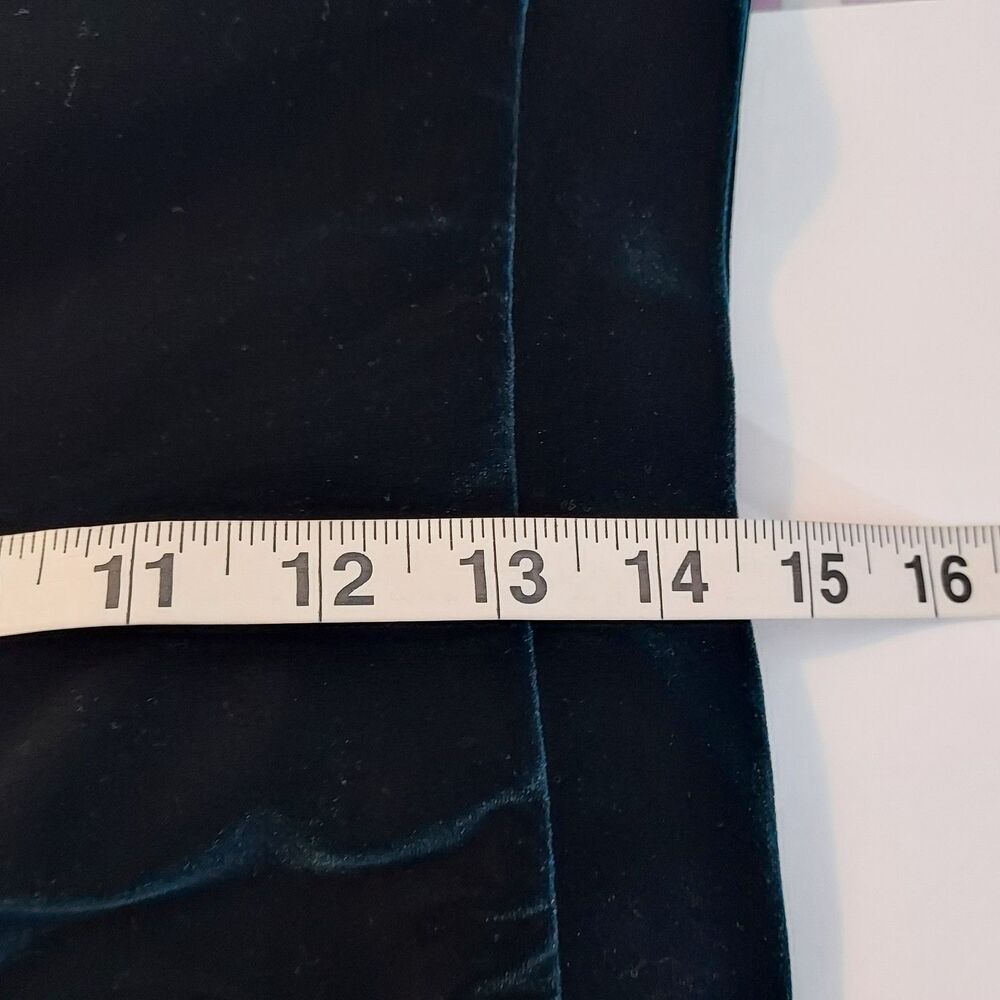 Koret Velvet Velour Party Holiday PANTS Size PL Pull on Elastic Waist Dark Teal - Picture 12 of 13